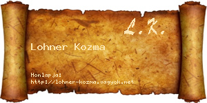 Lohner Kozma névjegykártya